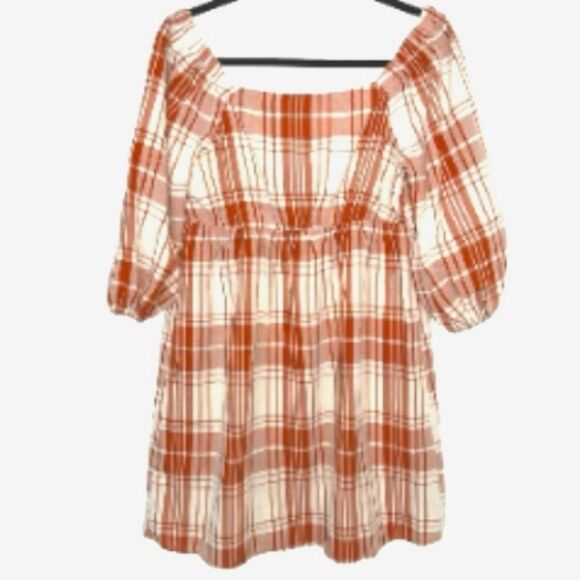 New Monteau Los Angeles Tiered Women’s Dress Red Plaid Size Small - Picture 5 of 7